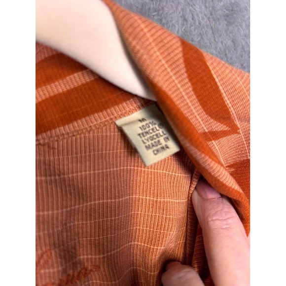 Tommy Bahama Mens Orange Floral Stripe Tencel Short Sleeve Camp Shirt Size M - Picture 4 of 6